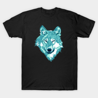 Aqua Lone Wolf Totem Animal Spirit Guide Cheeky Witch T-Shirt
