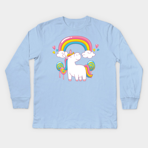 Rainbow Unicorn Cheeky Witch Kids Long Sleeve T-Shirt by Cheeky Witch