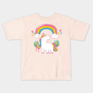 Rainbow Unicorn Cheeky Witch Kids T-Shirt