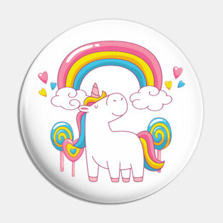 Rainbow Unicorn Cheeky Witch Pin