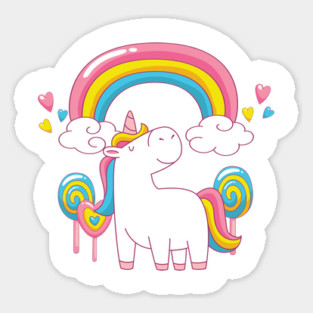 Rainbow Unicorn Cheeky Witch Sticker