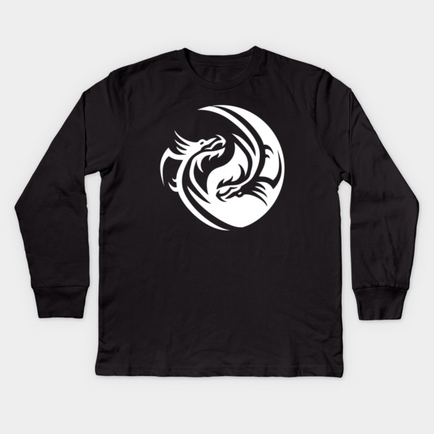 Yin Yang Dragons Symbol Cheeky Witch Kids Long Sleeve T-Shirt by Cheeky Witch
