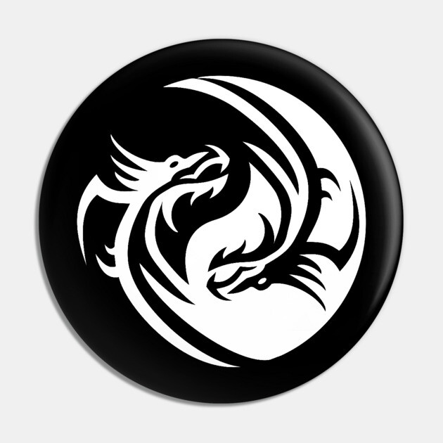 Yin Yang Dragons Symbol Cheeky Witch Pin by Cheeky Witch
