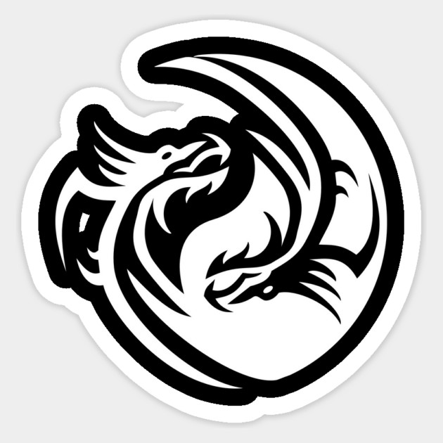 Yin Yang Dragons Symbol Cheeky Witch Sticker by Cheeky Witch