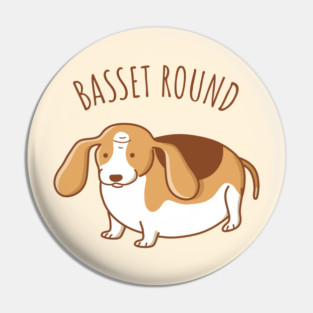Round Basset Hound Pin