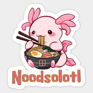 Noodsolotl Axolotl Eating Ramen Sticker