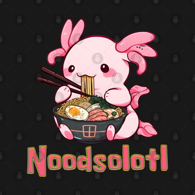 Noodsolotl Axolotl Eating Ramen by Luxinda