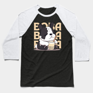 Boba Bubble Tea Dog Baseball T-Shirt