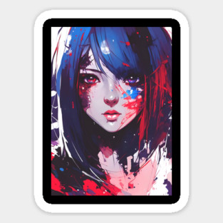 Abstract Anime Girl Sticker