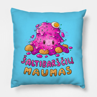 Lithuanian Pink soup creature Pillow