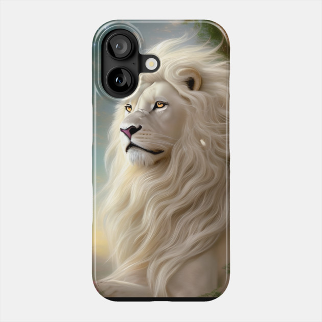 Magnificent White Lion Phone Case by The WYLD Tribe