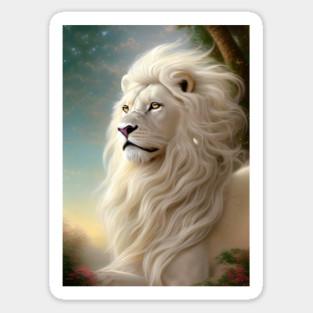 Magnificent White Lion Sticker