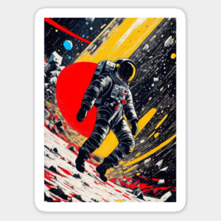 Abstract Astronaut Outer Space Art Sticker