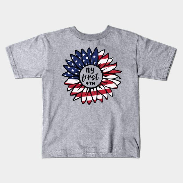 My First 4th Sunflower Kids T-Shirt by The WYLD Tribe