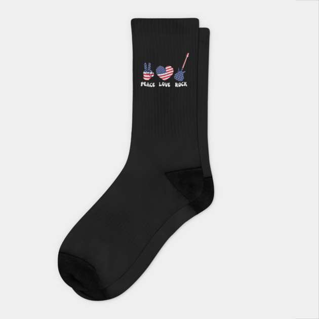 Peace Love Rock USA 4th Of July Socks by The WYLD Tribe