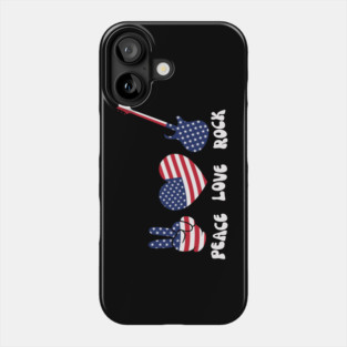 Peace Love Rock USA 4th Of July Phone Case