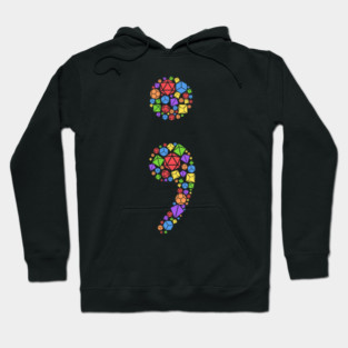 Rainbow Mental Health Semicolon Dice Set Hoodie