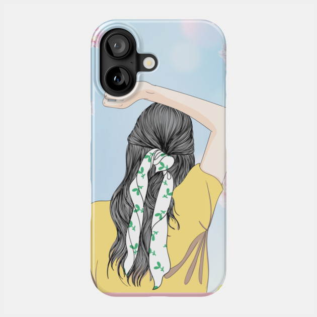 Bandana Girl Arm On Head Phone Case by The WYLD Tribe