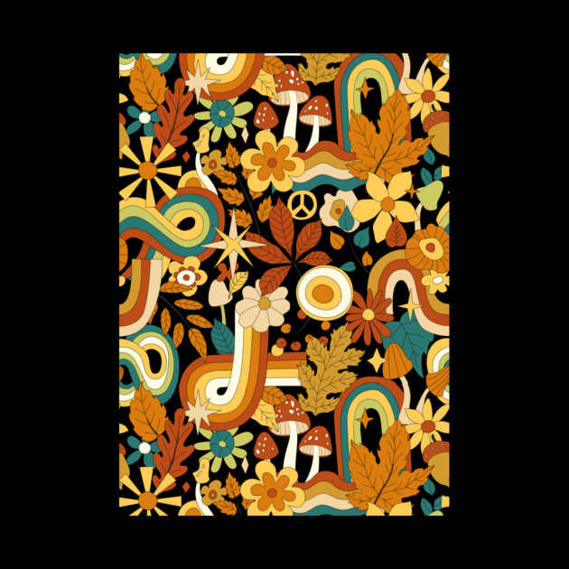 Retro Floral Peace Pattern by The WYLD Tribe