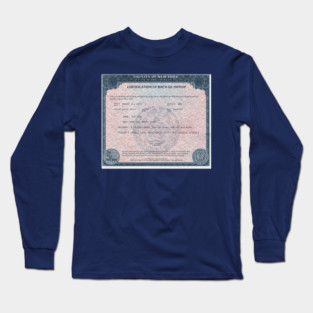 Birth Certificate of Hip Hop Long Sleeve T-Shirt