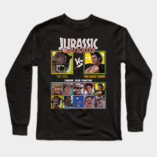 Jurassic Park Fighter - T.Rex vs Ian Malcolm Long Sleeve T-Shirt