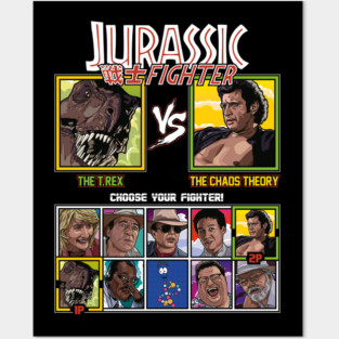 Jurassic Park Fighter - T.Rex vs Ian Malcolm Posters and Art