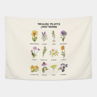 Healing Plants and Herbs Tapestry