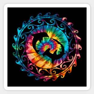 Hammerhead Shark Dolphin Rainbow Tie Dye Sticker