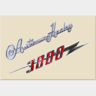 Austin Healey 3000 1960s British classic car badge Posters and Art