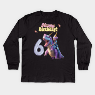 Happy Birthday , 6th birthday unicorn Kids Long Sleeve T-Shirt
