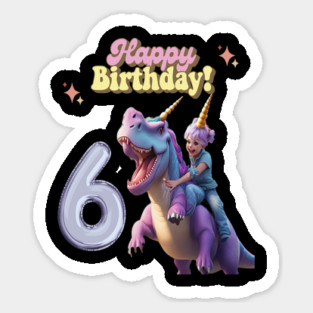 Happy Birthday , 6th birthday unicorn Sticker
