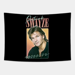 Patrick Swayze •  • Retro Graphic Design Tapestry