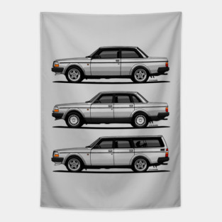 Family portrait of the coolest swedish car model Tapestry