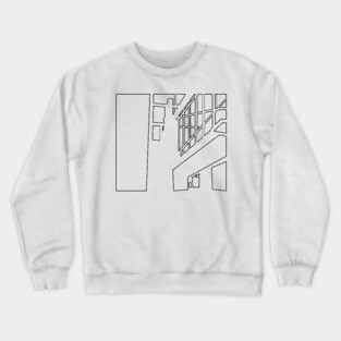 minimalist line architectures drawing - Bau Haus-Design Crewneck Sweatshirt