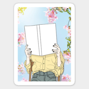 Girl Reading Sticker