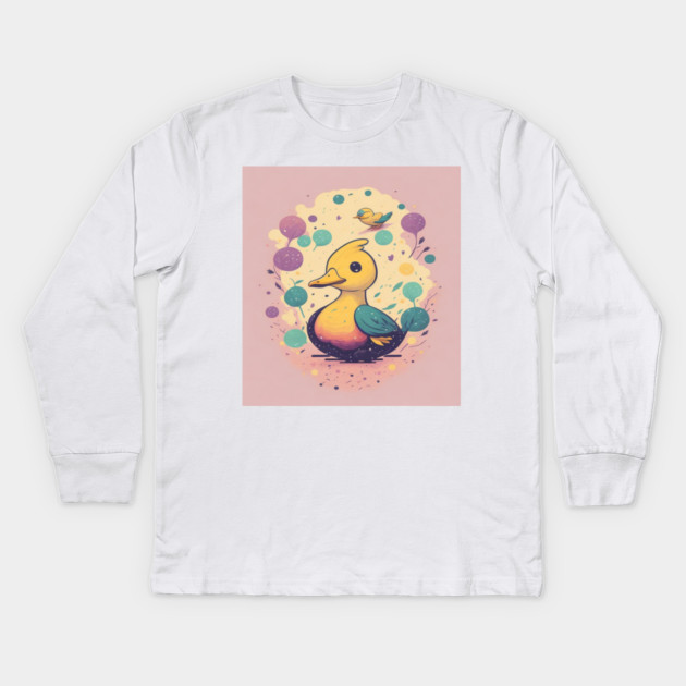 Duck Lovers Kids Long Sleeve T-Shirt by Pixel Threads 