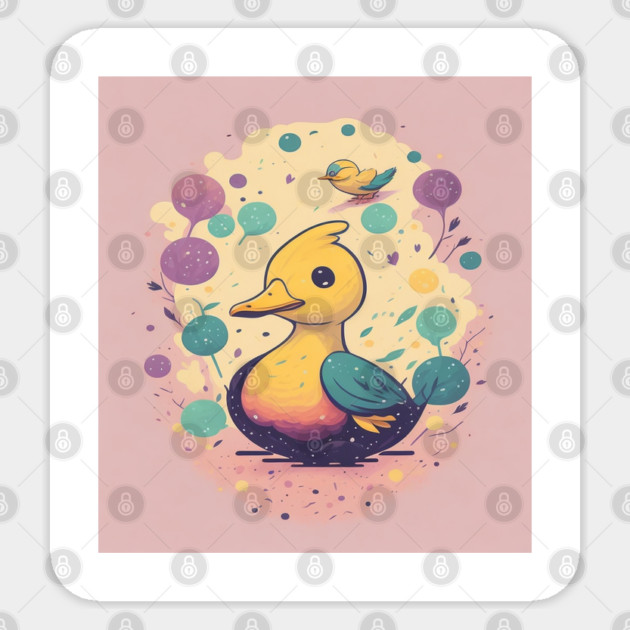 Duck Lovers Sticker by Pixel Threads 