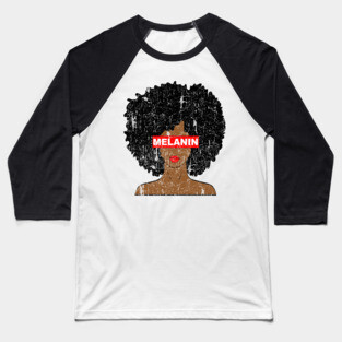 Melanin Afro Woman Baseball T-Shirt