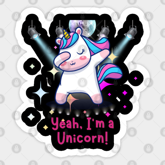Unicorn Dab Sticker by WarFX Designs