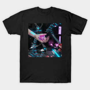 COLD LOVE. SCI-FI FUTURISTIC ART. ROBOTs and HEART T-Shirt