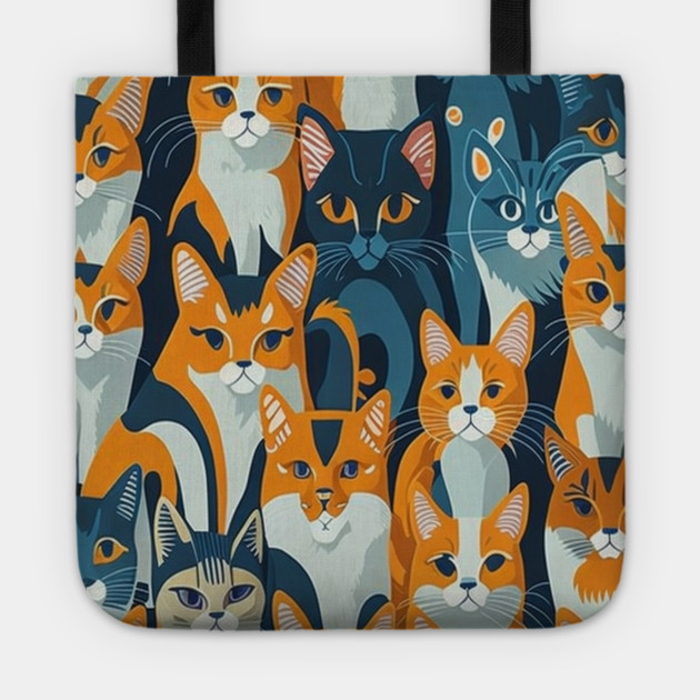 cat breeds Tote by Pixel Threads 
