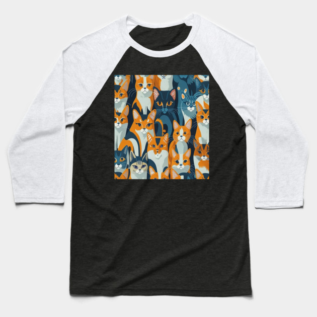 cat breeds Baseball T-Shirt by Pixel Threads 