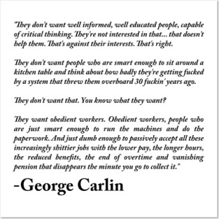 George Carlin Quote Posters and Art