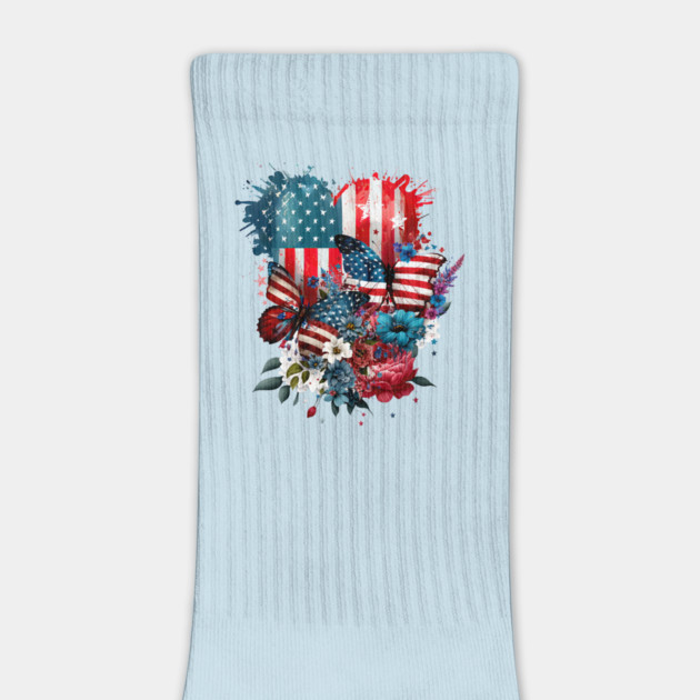 America Patriotic Stars Butterflies and Hearts by Joaddo