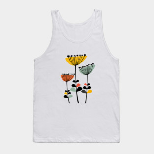 Mid Century Modern Flowers 8 Tank Top