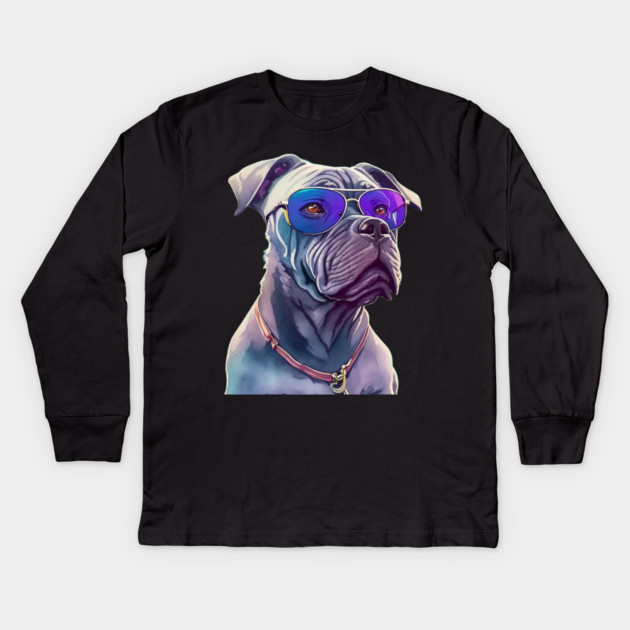 dog dads Kids Long Sleeve T-Shirt by Pixel Threads 