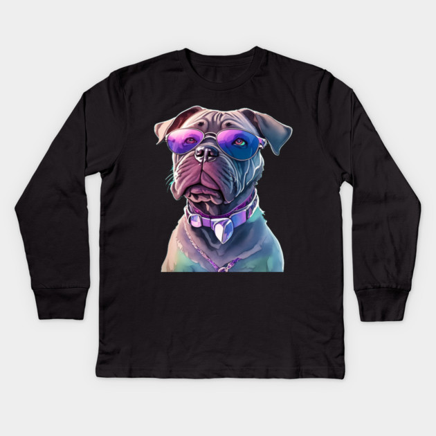 Cane Corso Dog Kids Long Sleeve T-Shirt by Pixel Threads 