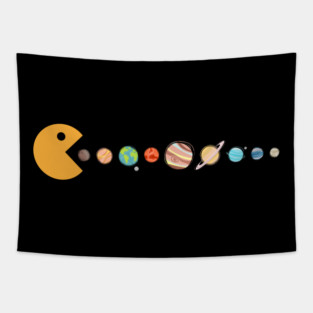 Pacman swallowing planets Tapestry