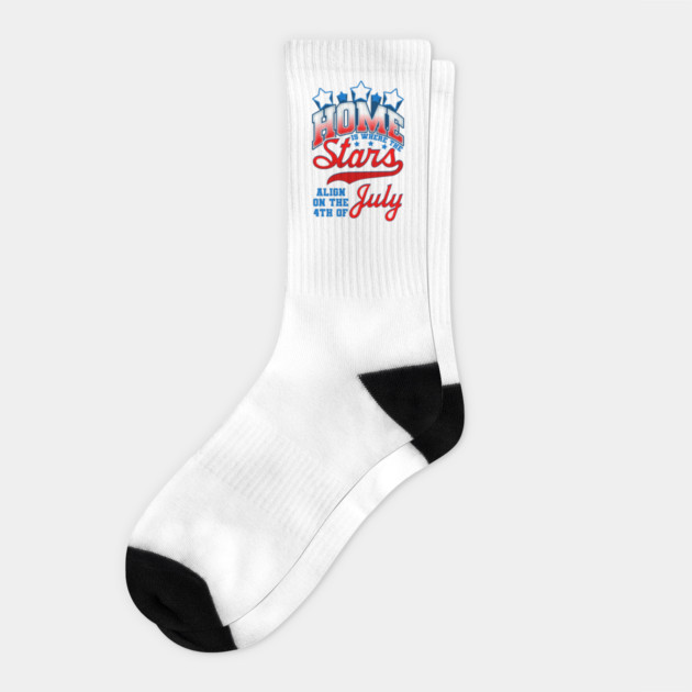 Home is where the Stars Align on the 4th of July Independence Day Socks by creative