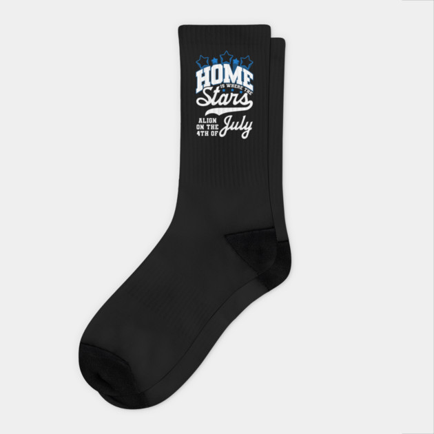 Home is where the Stars Align on the 4th of July Independence Day Socks by creative